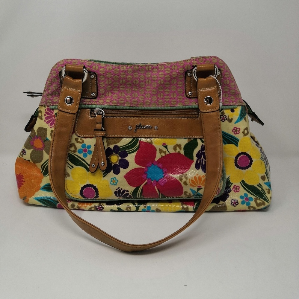 Plum flower print bag